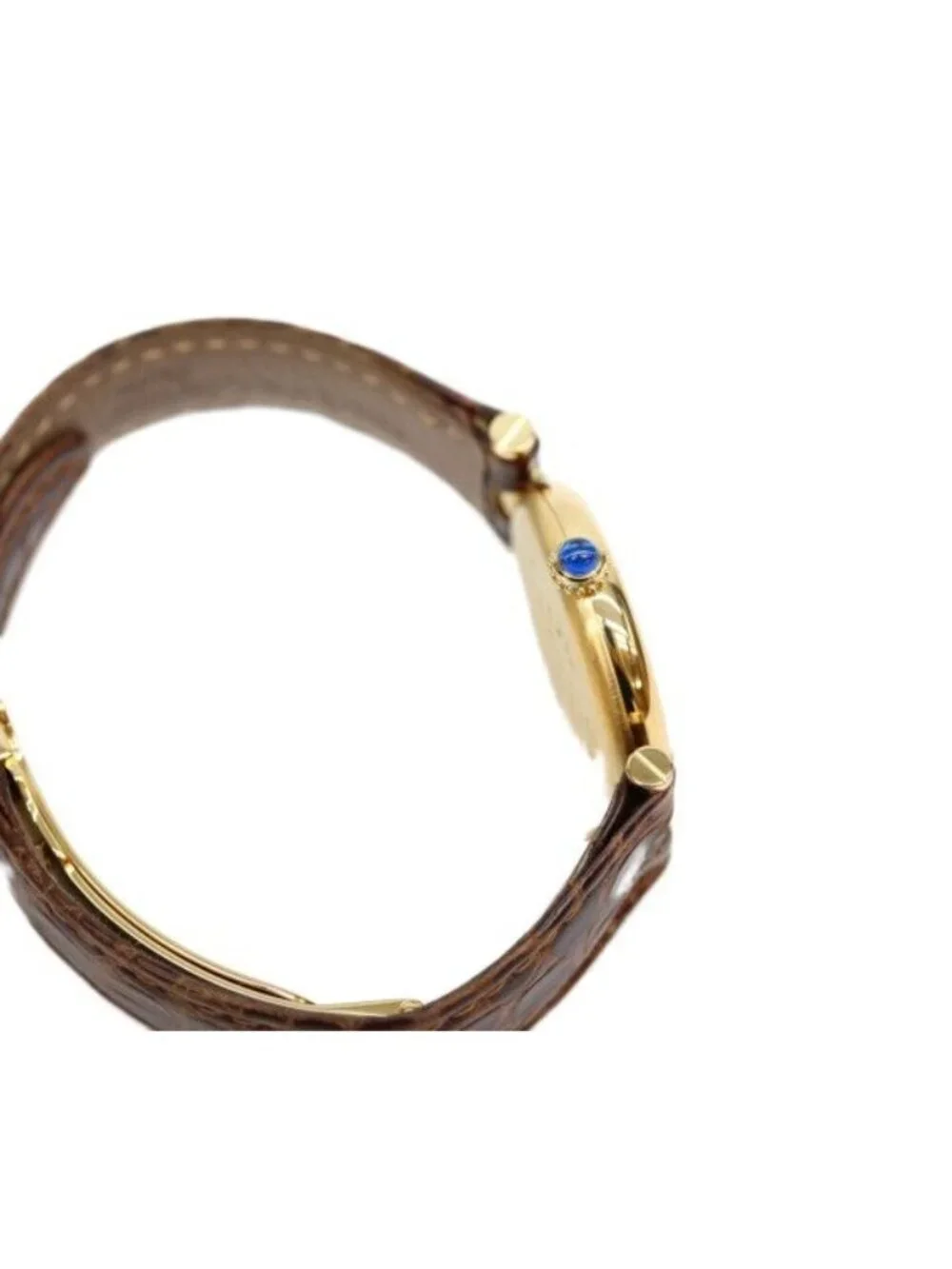 Cartier 925 Must Vende Mevermeil SM Side Trinity Dial Quartz Leather